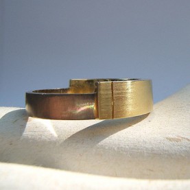 Designring witgoud en geelgoud uniek